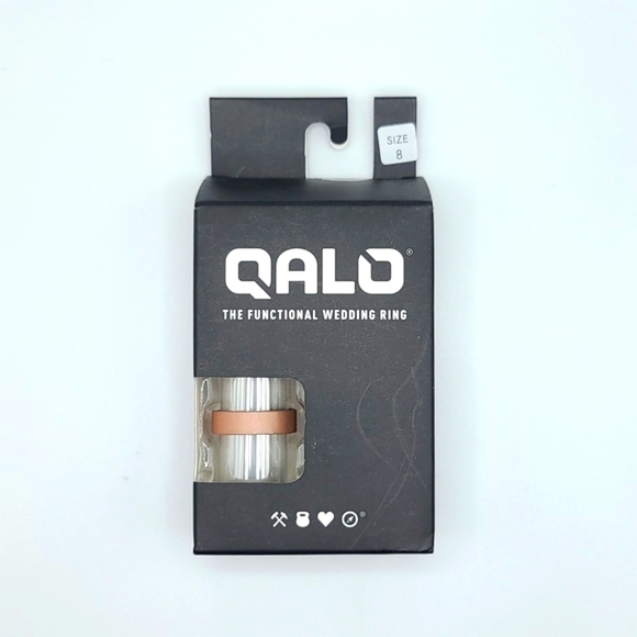 QALO Unisex Narrow Metallic Strata Silicone Ring - Picture 2 of 3